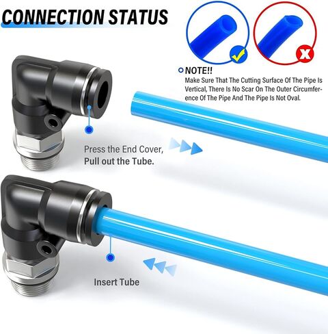 TAILONZ PNEUMATIC Male Elbow 1/4 Inch Tube OD x 1/8 Inch NPT Thread 90 Push to Connect Fittings PL-1/4-N1 (Pack of 10) in Kuwait