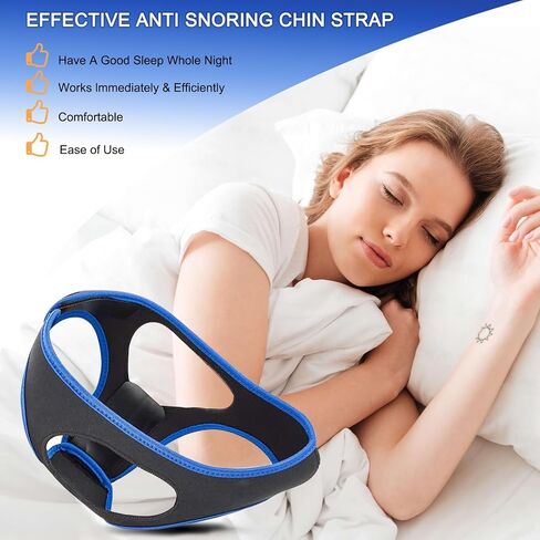 2 Pieces of Anti-Snoring Chin Strap for Comfortable and Healthy Sleep Replaceable use, Effective in reducing snoring, Non-Stick Hair in Saudi Arabia