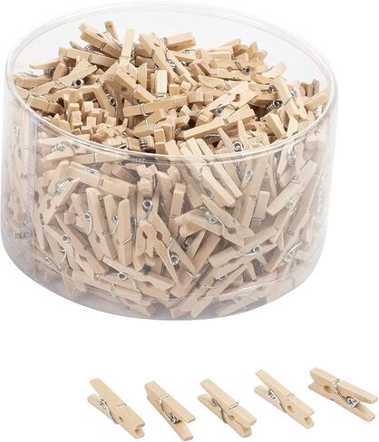 Juvale Mini Wooden Clothespins for Crafts, Tiny Photo Clips (1 x 0.4 Inches, 500 Pack) in Saudi Arabia
