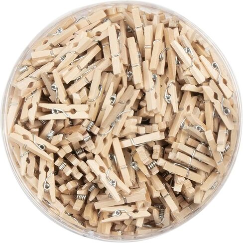 Juvale Mini Wooden Clothespins for Crafts, Tiny Photo Clips (1 x 0.4 Inches, 500 Pack) in Saudi Arabia