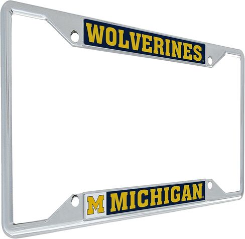 إطار لوحة ترخيص جامعة Desert Cactus of Michigan Wolverines Go Blue Hail إطار لوحة ترخيص معدني للأمام أو الخلف للسيارة مرخص رسميًا (التميمة) in Saudi Arabia