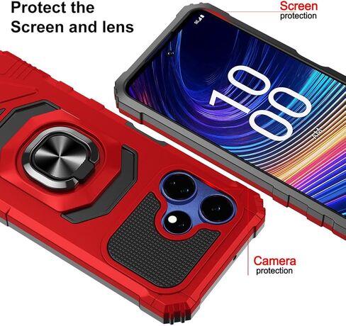 for Boost Mobile Celero 5G+ Plus 2024 Case with 1 Pack Screen Protector,Dual Layer Hybrid Heavy Duty Defender Protection,Sleek Rugged Reinforced Cushion Corner Kickstand Shockproof Bumper Cover Purple in Saudi Arabia