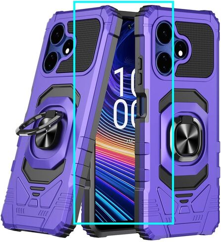 for Boost Mobile Celero 5G+ Plus 2024 Case with 1 Pack Screen Protector,Dual Layer Hybrid Heavy Duty Defender Protection,Sleek Rugged Reinforced Cushion Corner Kickstand Shockproof Bumper Cover Purple in Saudi Arabia