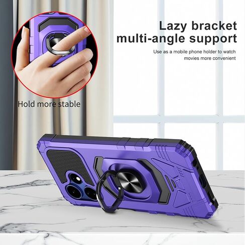 for Boost Mobile Celero 5G+ Plus 2024 Case with 1 Pack Screen Protector,Dual Layer Hybrid Heavy Duty Defender Protection,Sleek Rugged Reinforced Cushion Corner Kickstand Shockproof Bumper Cover Purple in Saudi Arabia