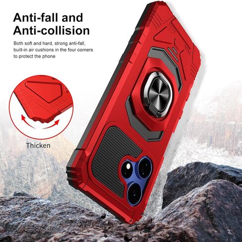 for Boost Mobile Celero 5G+ Plus 2024 Case with 1 Pack Screen Protector,Dual Layer Hybrid Heavy Duty Defender Protection,Sleek Rugged Reinforced Cushion Corner Kickstand Shockproof Bumper Cover Purple in Saudi Arabia