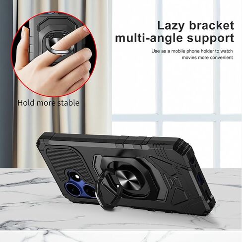 for Boost Mobile Celero 5G+ Plus 2024 Case with 1 Pack Screen Protector,Dual Layer Hybrid Heavy Duty Defender Protection,Sleek Rugged Reinforced Cushion Corner Kickstand Shockproof Bumper Cover Purple in Saudi Arabia