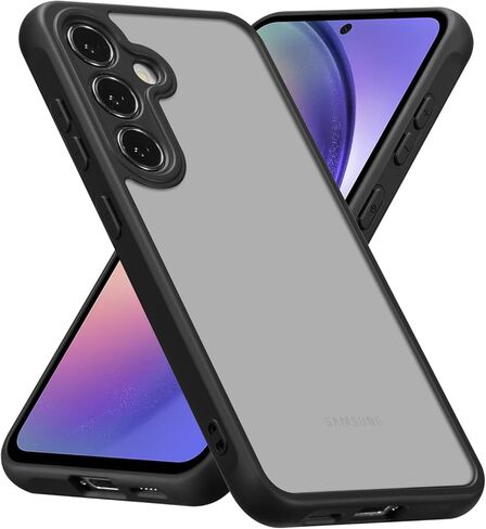 RALEAVO Matte Case Compatible with Samsung Galaxy S22 Case,Slim Translucent Frosted Case Cover Hard PC Back Military Drop Protection Phone Case Skin-Friendly Case for Girls&Boys,Black in Saudi Arabia