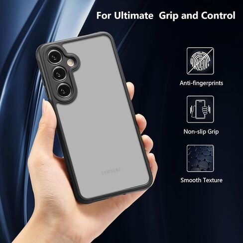 RALEAVO Matte Case Compatible with Samsung Galaxy S22 Case,Slim Translucent Frosted Case Cover Hard PC Back Military Drop Protection Phone Case Skin-Friendly Case for Girls&Boys,Black in Saudi Arabia