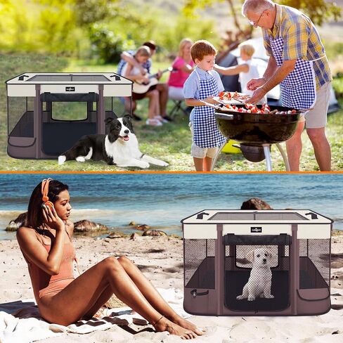 Paw Ballet Foldable Pet Kitten Playpen, Upgrade Waterproof Portable Cat Dog Playpen Kennel Tent for Small Dog Cat, Retractable Shade Cover, Indoor Outdoor Use for Small Pet. in Kuwait
