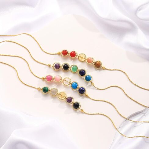 Gold Gemini Necklace Zodiac Sign Necklaces for Women Daughter Gifts from Mom Crystals and Healing Stones Necklace Beaded Choker Necklace Aquamarine Citrine Necklace for Women Girls in Kuwait