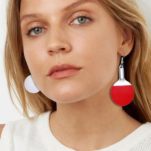 Funny Sports Earrings 3D Baseball Golf Table Tennis Badminton Earrings for Women Teens Girls Player Dangle Drop Statement Earrings Jewelry Gifts in Kuwait
