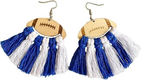 Football Earrings for Women Braid Football Tassel Danle Earrings Sports Game Ball Earrings Sport Lover Jewelry Gifts for Girls in Saudi Arabia
