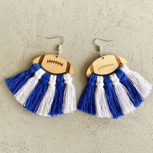 Football Earrings for Women Braid Football Tassel Danle Earrings Sports Game Ball Earrings Sport Lover Jewelry Gifts for Girls in Saudi Arabia