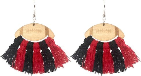 Football Earrings for Women Braid Football Tassel Danle Earrings Sports Game Ball Earrings Sport Lover Jewelry Gifts for Girls in Saudi Arabia