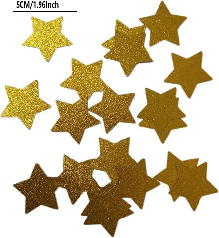 قصاصات توينكل توينكل ليتل ستار لحفلات أعياد الميلاد وحفلات استقبال المولود الجديد وحفلات الزفاف وديكور الطاولة، قصاصات ورقية لامعة 40 قطعة (ذهبي) in Kuwait