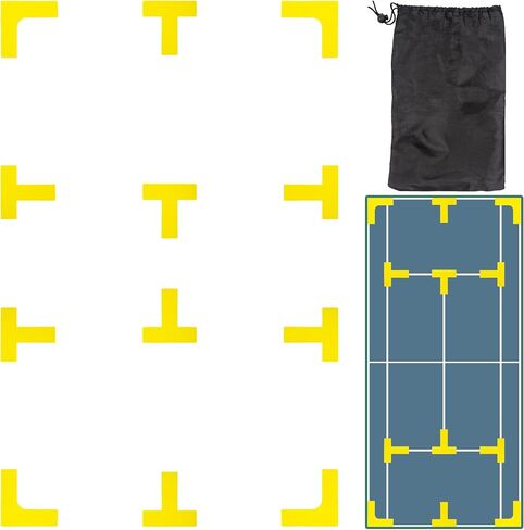 مجموعة علامات ملعب Pickleball، مجموعة علامات شريطية Pickleball Lines للملعب الخارجي، أصفر in Saudi Arabia