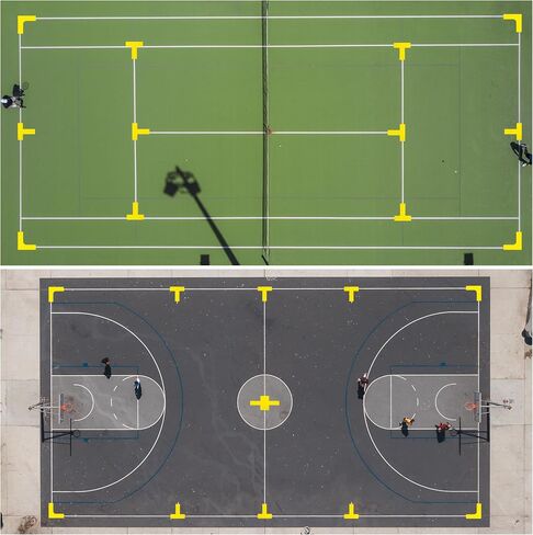 مجموعة علامات ملعب Pickleball، مجموعة علامات شريطية Pickleball Lines للملعب الخارجي، أصفر in Saudi Arabia