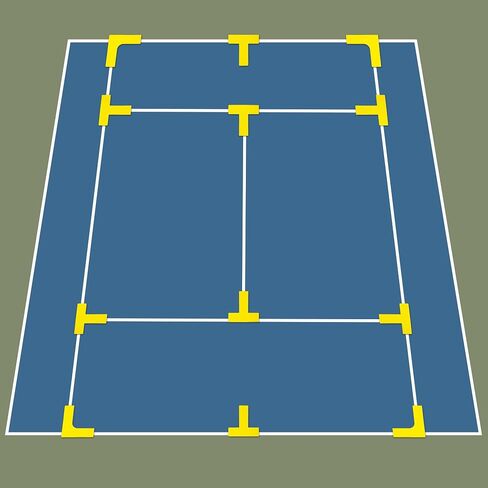 مجموعة علامات ملعب Pickleball، مجموعة علامات شريطية Pickleball Lines للملعب الخارجي، أصفر in Saudi Arabia
