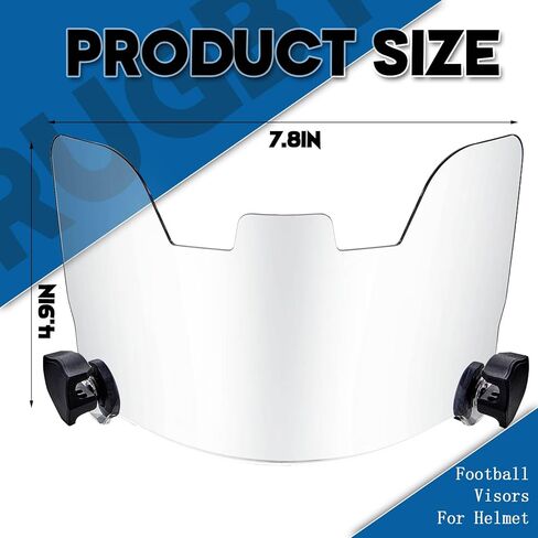 4 قطع من واقي كرة القدم للشباب والكبار والأطفال مع 16 مشبكًا لخوذة لاكروس ودرع العين (شفاف) in Kuwait