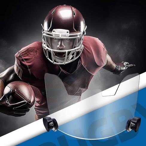 4 قطع من واقي كرة القدم للشباب والكبار والأطفال مع 16 مشبكًا لخوذة لاكروس ودرع العين (شفاف) in Kuwait