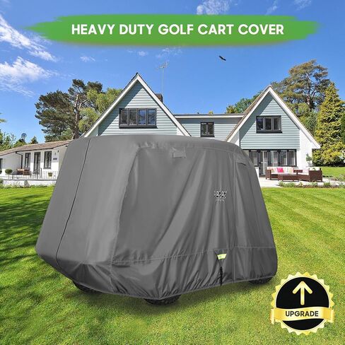 أغطية عربة الجولف عالمية تناسب Yamaha EZGO Club Car مرفوعة 2/4 ركاب 600D مقاومة للماء ومضادة للرياح ومضادة للشمس في الهواء الطلق غطاء كامل 3 سحاب in Saudi Arabia
