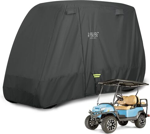 أغطية عربة الجولف عالمية تناسب Yamaha EZGO Club Car مرفوعة 2/4 ركاب 600D مقاومة للماء ومضادة للرياح ومضادة للشمس في الهواء الطلق غطاء كامل 3 سحاب in Kuwait
