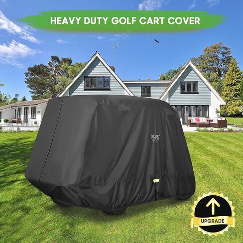 أغطية عربة الجولف عالمية تناسب Yamaha EZGO Club Car مرفوعة 2/4 ركاب 600D مقاومة للماء ومضادة للرياح ومضادة للشمس في الهواء الطلق غطاء كامل 3 سحاب in Kuwait