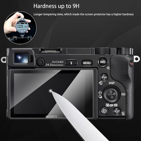 Optical Glass Screen Protector for Sony α6000 Camera Screen Film Protective Film 9H Hardness Ultra-Thin Higher Transparency Anti-Fingerprint & Anti-Scratch & Water-resistant in Saudi Arabia