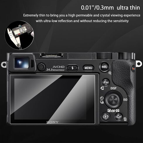 Optical Glass Screen Protector for Sony α6000 Camera Screen Film Protective Film 9H Hardness Ultra-Thin Higher Transparency Anti-Fingerprint & Anti-Scratch & Water-resistant in Saudi Arabia