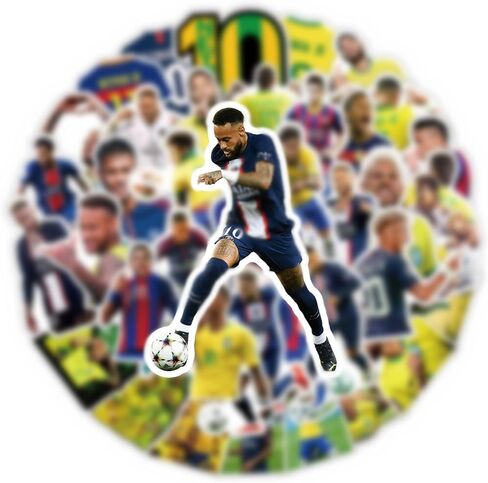 60PCS Football Star Neymar Stickers Vinyl/PVC Waterproof Decals for Water Bottle, Soccer Lovers Stickers Decor for Laptop, Skateboard, Gift for Kids, Teens, Adults,Laptop Decals. (N) in Saudi Arabia