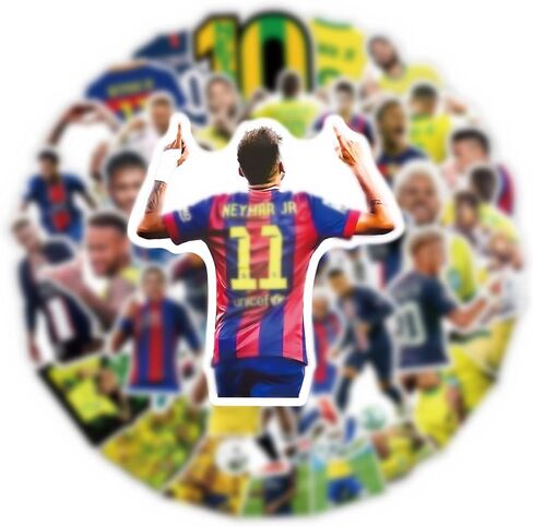 60PCS Football Star Neymar Stickers Vinyl/PVC Waterproof Decals for Water Bottle, Soccer Lovers Stickers Decor for Laptop, Skateboard, Gift for Kids, Teens, Adults,Laptop Decals. (N) in Saudi Arabia