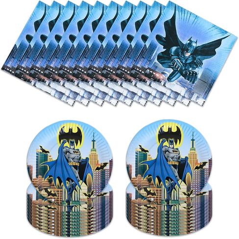 40 قطعة من طراز باتمان تحتوي على 20 لوحة و20 قطعة زينة لحفلات عيد ميلاد باتمان كاملة مع المناديل in Kuwait