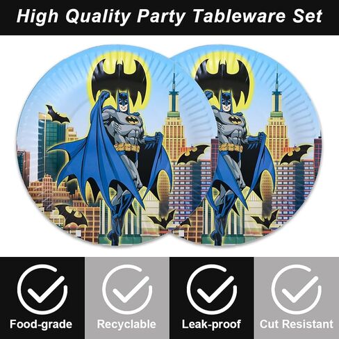 40 قطعة من طراز باتمان تحتوي على 20 لوحة و20 قطعة زينة لحفلات عيد ميلاد باتمان كاملة مع المناديل in Kuwait