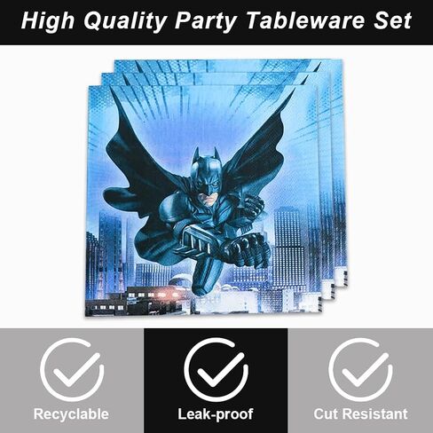40 قطعة من طراز باتمان تحتوي على 20 لوحة و20 قطعة زينة لحفلات عيد ميلاد باتمان كاملة مع المناديل in Kuwait