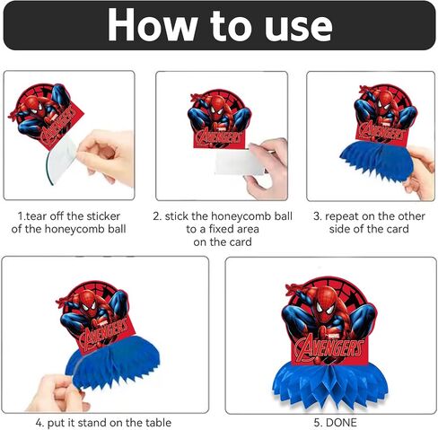 9 Pcs Spider Birthday Party Decorations, Spider Honeycomb Centerpieces Table Toppers, 3D Double Side Sign Standing Cards Birthday Decorations for Spider 2nd Birthday Party Supplies (2nd) in Saudi Arabia