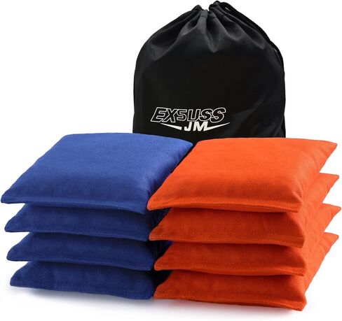 JMEXSUSS Weather Resistant Cornhole Bags, Set of 8 Regulation Corn Hole Beans Bags for Tossing Game, Professional Corn Hole Bags with Tote Bag in Saudi Arabia