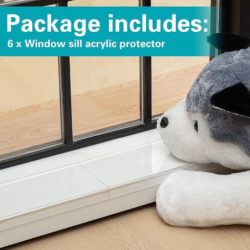 Wenqik 6 Pcs Window Sill Protector from Dog Cat Scratching Protection 2 Set Per Set Total Length 33.5'' x 5.25'' Width x 0.16 Thick Clear Pet Against Dog Claw Chewing Slobbering Window Cover Guard in Saudi Arabia