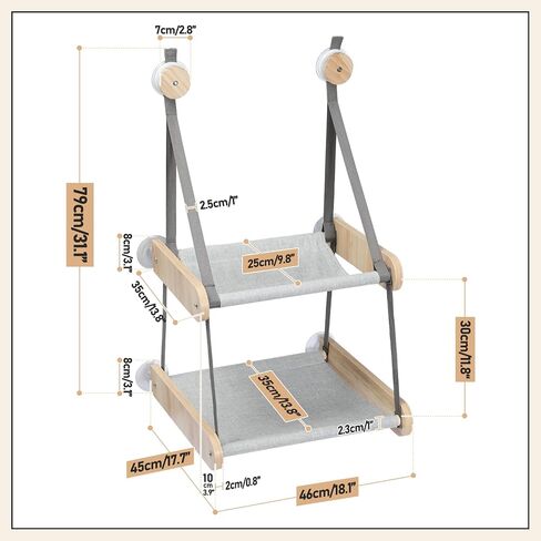 PEQULTI Cat Window Perch, Double Layered Cat Window Hammock,Window Mounted Cat Seat Cat Bed for Indoor Cats in Saudi Arabia