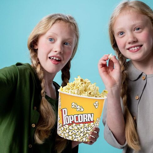 حاويات الفشار من الورق المقوى دلو الفشار 85oz، صناديق الفشار دلاء الفشار أكواب الفشار، أكواب الفشار حوض دلو الفشار القابلة لإعادة الاستخدام لمسرح الأفلام، والحفلات، وليلة الفيلم، ومقاومة للتسرب ودرجة الغذاء (10) in Kuwait