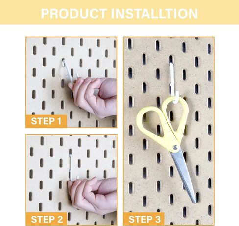 Pegboard Hooks for IKEA Skadis Pegboard, White, Pegboard Accessories, Compatible with IKEA SKADIS Pegboard, 16 Pack in Kuwait
