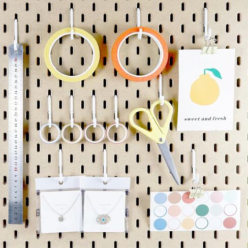 Pegboard Hooks for IKEA Skadis Pegboard, White, Pegboard Accessories, Compatible with IKEA SKADIS Pegboard, 16 Pack in Kuwait