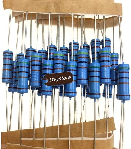 مجموعة مقاومات 2 وات، مجموعة مقاومات معدنية متنوعة 23 قيمة، 22 أوم - حزمة مقاومات 1 متر أوم متنوعة 2 وات، مجموعة مقاومات مقاومة 1% متوافقة مع Arduino in Kuwait