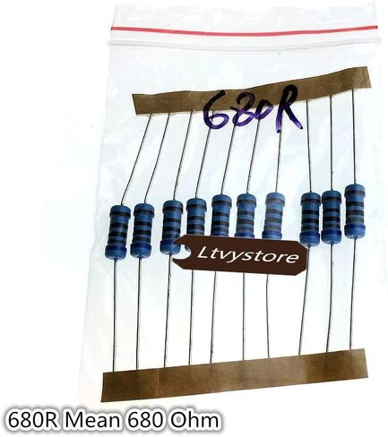 مجموعة مقاومات 2 وات، مجموعة مقاومات معدنية متنوعة 23 قيمة، 22 أوم - حزمة مقاومات 1 متر أوم متنوعة 2 وات، مجموعة مقاومات مقاومة 1% متوافقة مع Arduino in Kuwait