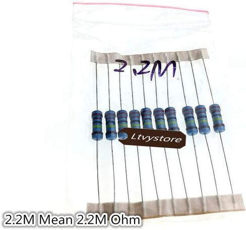 مجموعة مقاومات 2 وات، مجموعة مقاومات معدنية متنوعة 23 قيمة، 22 أوم - حزمة مقاومات 1 متر أوم متنوعة 2 وات، مجموعة مقاومات مقاومة 1% متوافقة مع Arduino in Kuwait