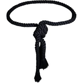 Mens Rope Belt Fashion Gothic Style Twisted Shape Adjustable Thick Black in Saudi Arabia