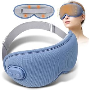 Cordless Heated Eye Mask,Light Blocking 3D Sleeping Eye Mask with Adjustable Heat, Vibration and Timer Settings,Portable Rechargeable Mask,for Eye Fatigue, Better Sleep,Dry Eye Comfort, Men & Women in Saudi Arabia