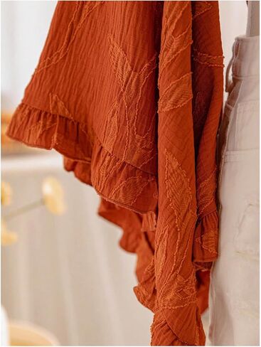 بلوزات نسائية QJQ مكشكشة بالزهور بوهو قصيرة 70s هيبي ديسكو ملابس غربية 3/4 كم جرس وربطة أمامية عميقة على شكل حرف V بلوزات in Kuwait