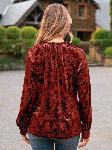 Simplee Velvet Tops for Women Long Sleeve Button Down Shirt Fall Blouses Dressy Casual Holiday Party Outfits 2025 in Saudi Arabia
