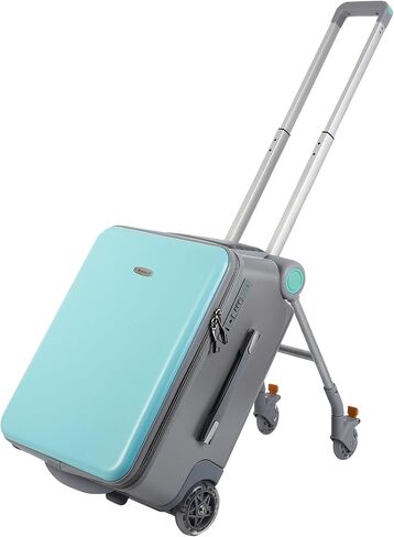 FAHKNS Ride on Carry On Suitcase for Kids,Large Suitcases with Child Seat Design,Rolling Travel Luggage With Kids Seat for Airplane,Blue in Saudi Arabia