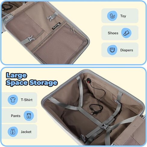 FAHKNS Ride on Carry On Suitcase for Kids,Large Suitcases with Child Seat Design,Rolling Travel Luggage With Kids Seat for Airplane,Blue in Saudi Arabia
